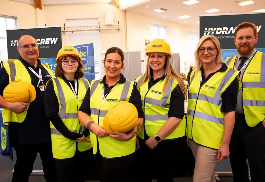 Hydracrew team in safety vests and helmets